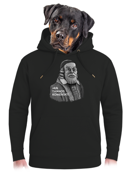 Jan Thanos Komenský unisex mikina premium Dark Black
