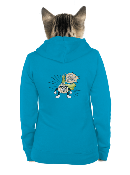 Antivirový hrdina dámska mikina na zips Blue Atol