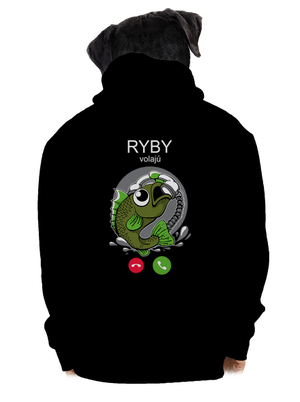 Ryby volají pánska mikina na zips Black