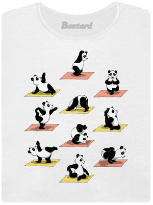 Pandia jóga dámske tričko s lemom White