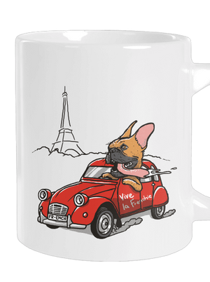 Francúzsky buldoček veľký hrnček White