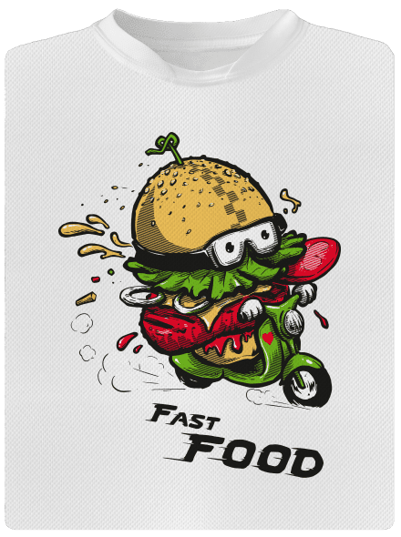 Fast Food detské športové tričko White