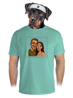 Karikatúra z vlastnej fotky pánske športové tričko Mint Mal