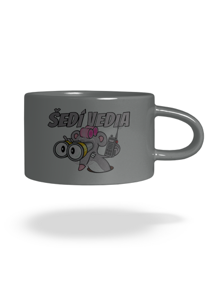 Šedí vedia - myš hrnček makronka Grey Macaron