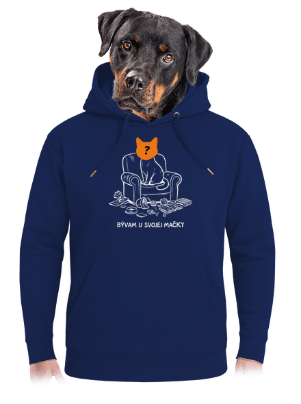 Bývam u svojej mačky unisex mikina premium Navy