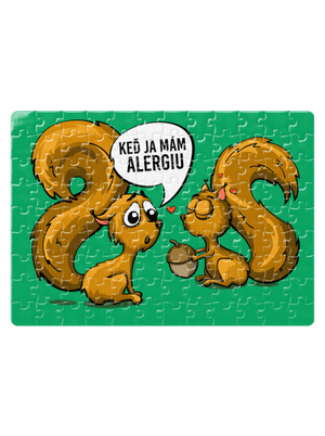 Alergická veverička puzzle White
