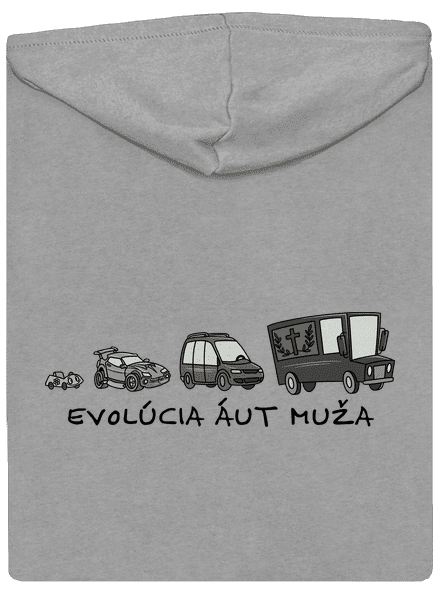 Evolúcia áut muža pánska mikina na zips Light Melange