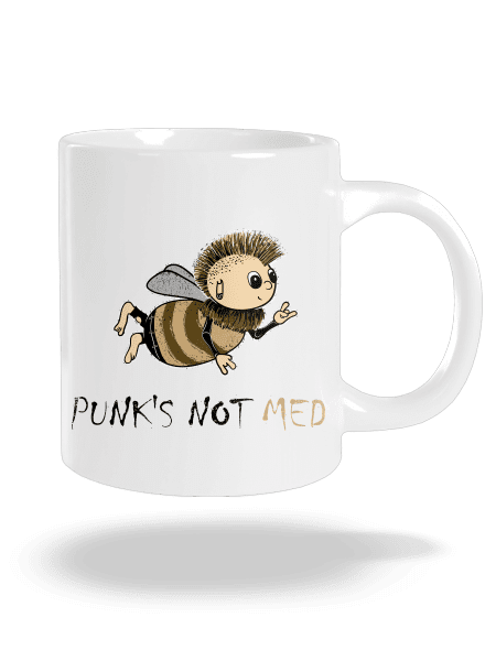 Punks Not Med veľký hrnček White