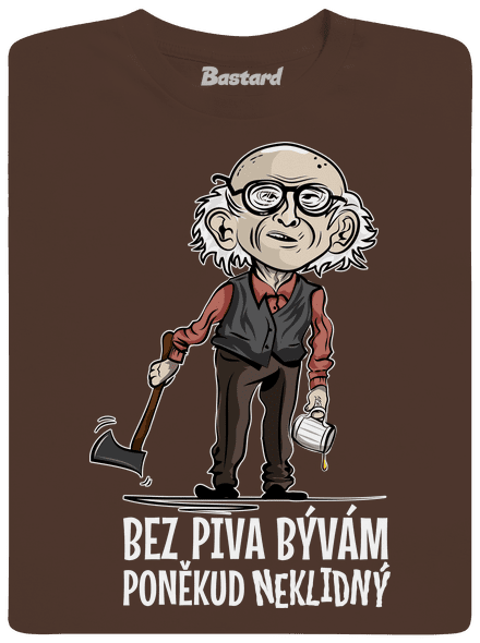 Neklidný bez piva pánske tričko Brown