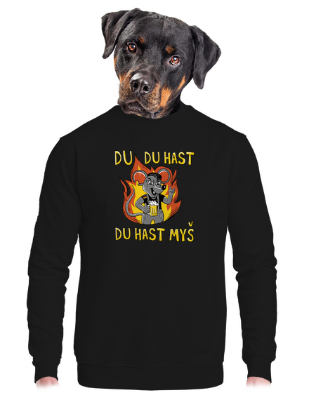 Du hast myš unisex mikina bez kapucne Black