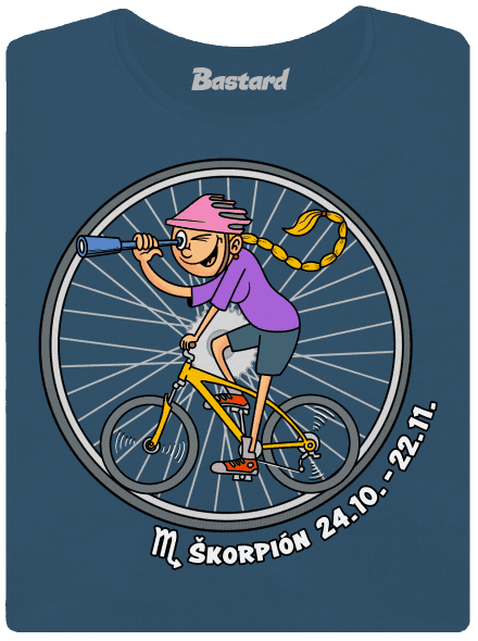 Cyklistický horoskop: Škorpión dámske tričko prémium Petrol Blue