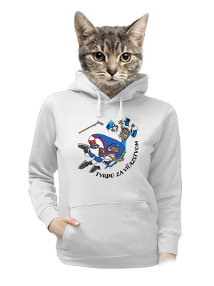 Tvrdo za víťazstvom dámska mikina klokanka White