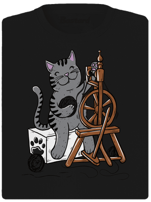 Mačka pradie dámske športové tričko Black