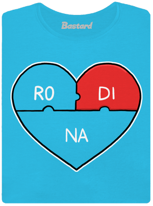 Rodinné puzzle dámske tričko s lemom Blue Atol