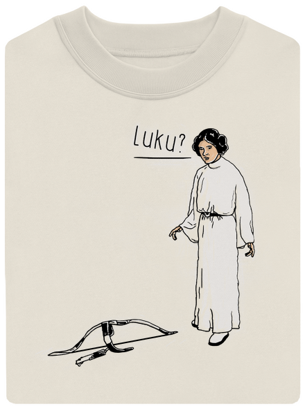 Luke a Leia unisex mikina bez kapucne Off White