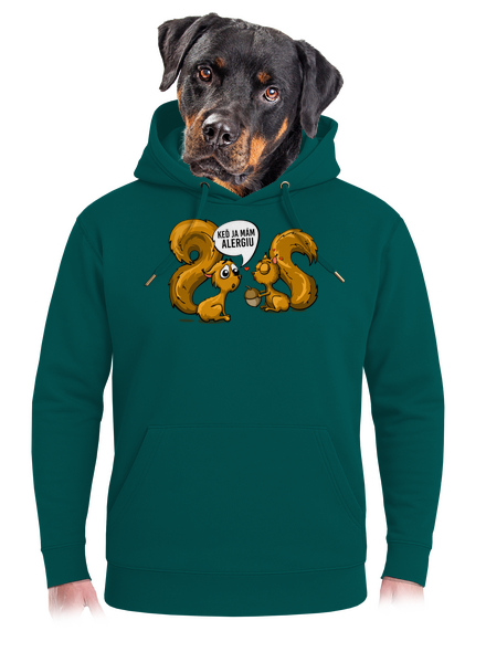 Alergická veverička unisex mikina premium Emerald Green