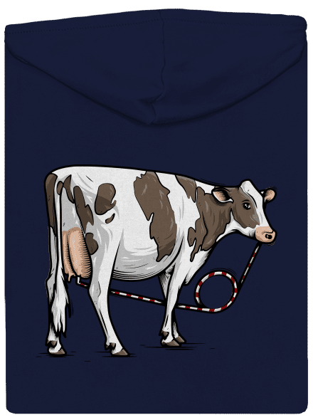 Cow drink pánska mikina na zips Navy