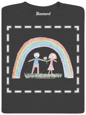 Detské kresby - Nahraj vlastnú pánske dlhý rukáv Dark Grey