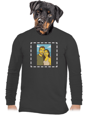 Simpsonovi z vlastnej fotky pánske dlhý rukáv Dark Grey