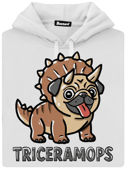 Triceramops dámska mikina klokanka White