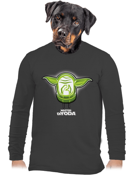 Mistr DiYoda pánske dlhý rukáv Dark Grey