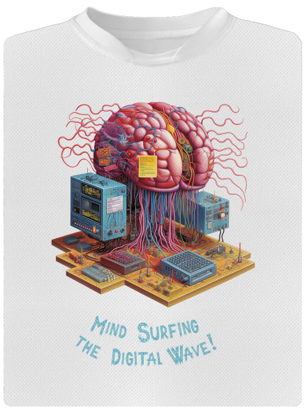 Mind surfing the digital wave pánske športové tričko White