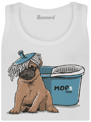 Mops dámske tielko klasické White