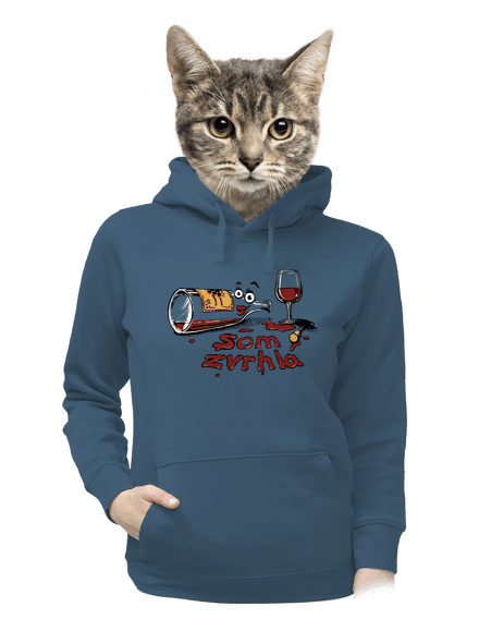 Zvrhlá dámska mikina klokanka Denim