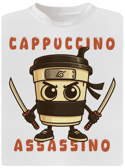 Cappuccino Assasino – Italian Brainrot detské športové tričko White