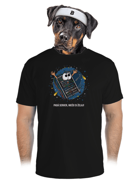 Padá server pánske športové tričko Black