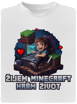 Žijem Minecraft detské športové tričko White