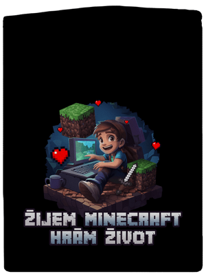 Žijem Minecraft pánska mikina na zips Black