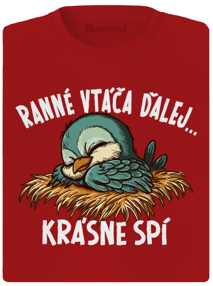 Ranné vtáča spí dámske športové tričko Red Mal
