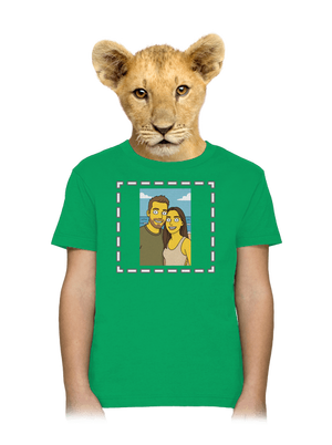 Simpsonovi z vlastnej fotky detské tričko Kelly Green