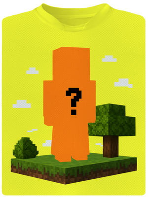 Minecraft z vlastnej fotky detské športové tričko Neon Yellow