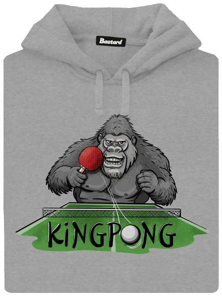 King pong pánska mikina klokanka Light Melange