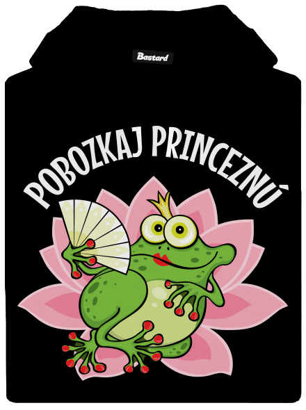 Pobozkaj princeznú a princa dámska mikina klokanka Black