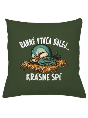 Ranné vtáča spí vankúš Olive Green