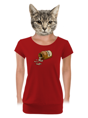 Music Pills dámske tričko s lemom Red Mal