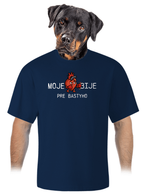 Moje srdce bije unisex tričko oversized Midnight Blue