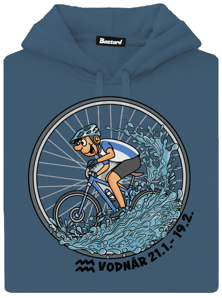 Cyklistický horoskop: Vodnár dámska mikina klokanka Denim