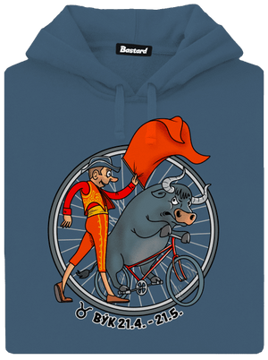 Cyklistický horoskop: Býk dámska mikina klokanka Denim