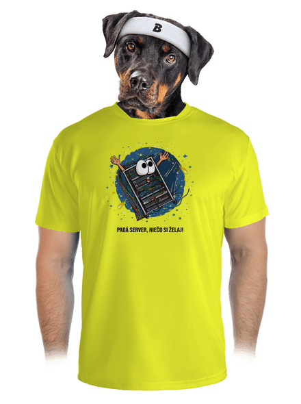 Padá server pánske športové tričko Neon Yellow