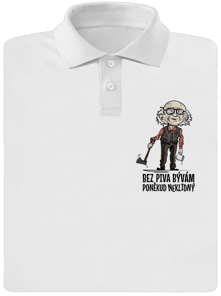 Neklidný bez piva pánska polokošeľa White
