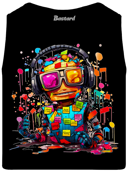 Workaholic robot pánske tielko Black