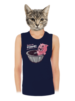 Vo forme dámske tielko voľné Navy