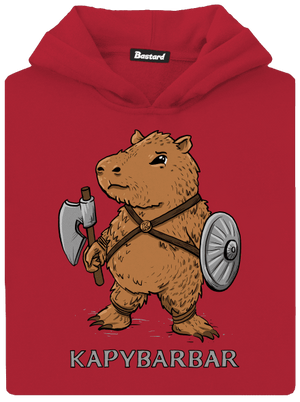 Kapybarbar detská mikina klokanka Fire Red