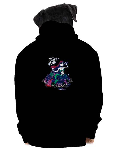 Malá mořská vína pánska mikina na zips Black