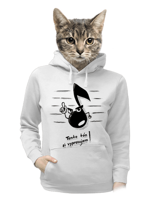 Tón dámska mikina klokanka White