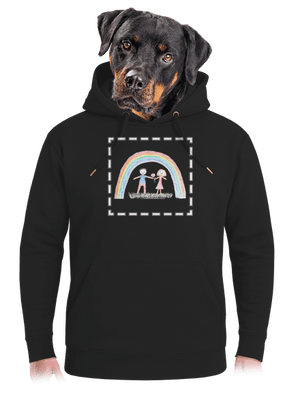 Detské kresby - Nahraj vlastnú unisex mikina premium Dark Black